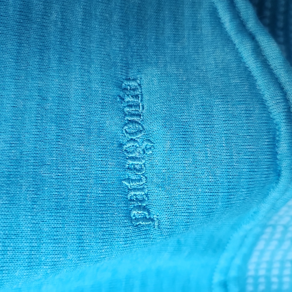Patagonia Aqua Blue Capilene Quarter Zip Pullover Size Small With Flaw - Picture 11 of 15